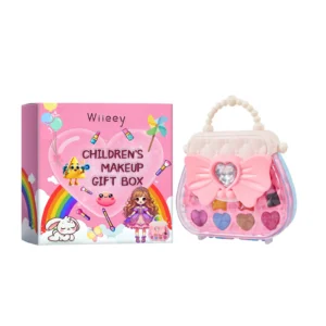 Wiieey Children's Makeup Kit with Lipstick, Blush, and Glitter Eyeshadow in an Exquisite Gift Box