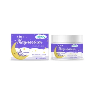 Wiieey 4 in 1 Magnesium Cream for Kids with Vitamin D3 K2 B6, Soothing Lavender