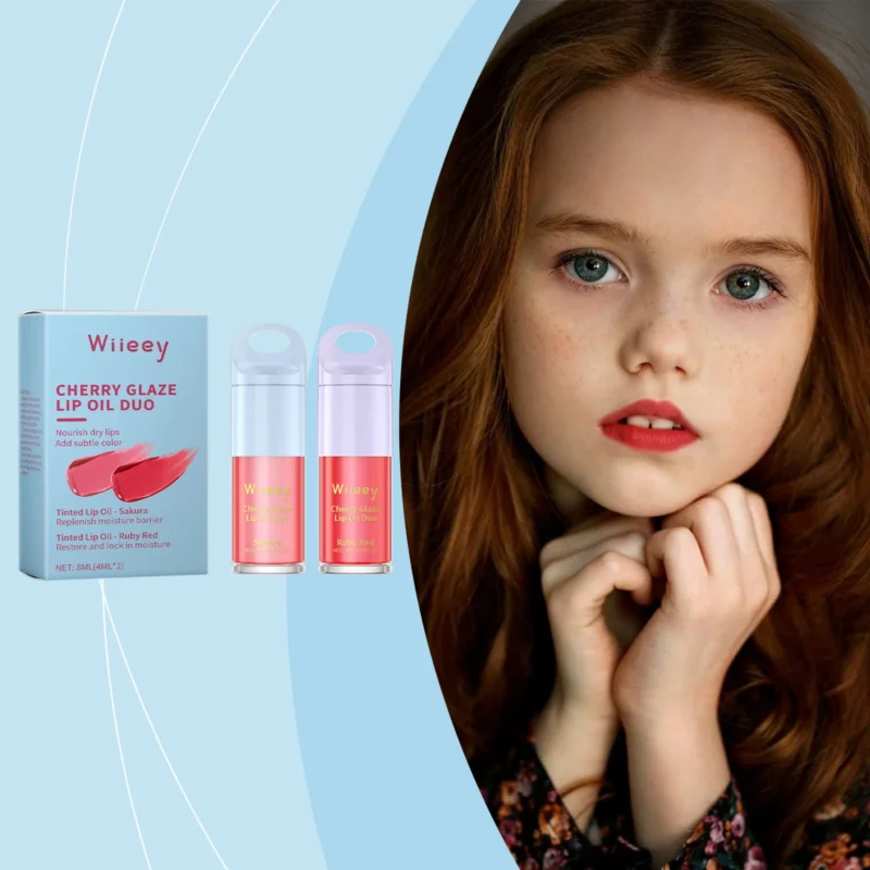 Kids Tinted Lip Oil Duo Cherry Glaze Set Wii 7gn2tsc4 2